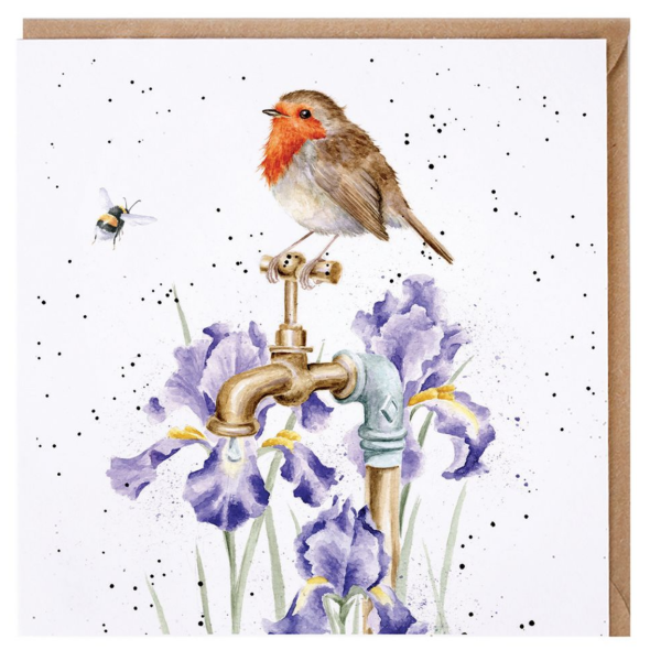 Wrendale Klappkarte Rotkehlchen "The Gardeners Guest"