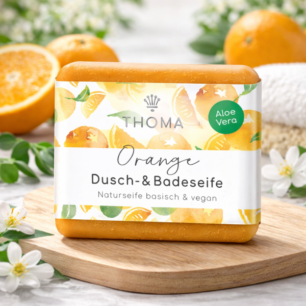 THOMA Orangenseife mit Aloe Vera, vegan, 100 g