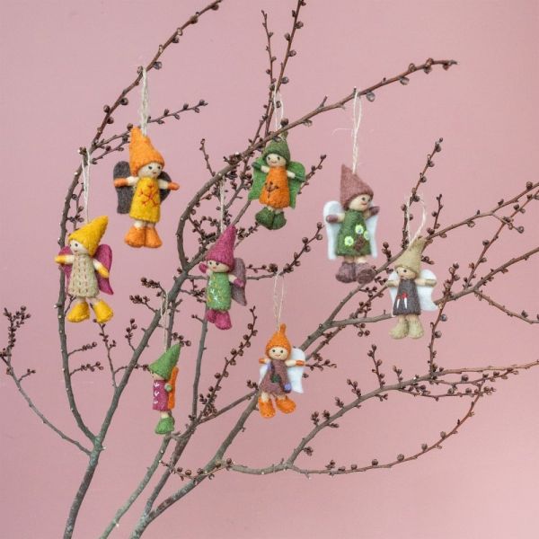 Filz-Anhänger Fee, erdfarben