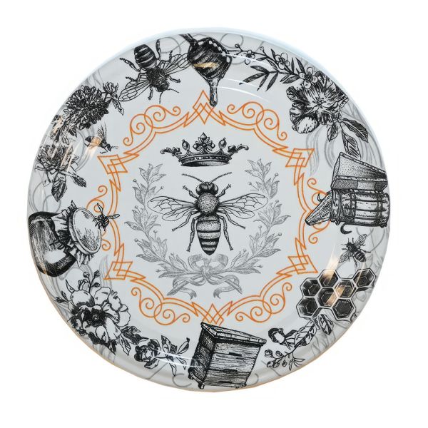 100 Stück TO-Deckel 82 mm, Bienenkönigin, weiß