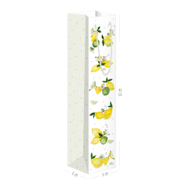 Geschenktüte für schlanke Flaschen "Fresh Lemon"