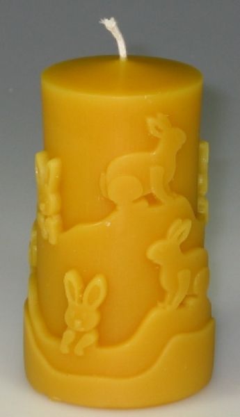 Kerzen-Gießform Stumpen mit Hasen