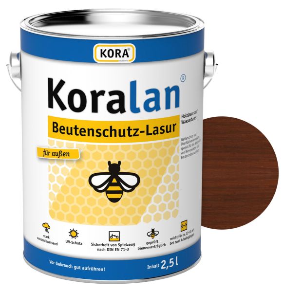 Koralan Beutenschutz-Lasur, 2,5 l - nussbaum