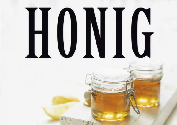 Honig-Werbeschild "Honig weiß", 42 x 29,5 cm