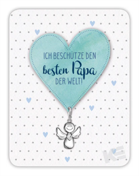 Kärtchen mit Anhänger - Ich beschütze den besten Papa der Welt !