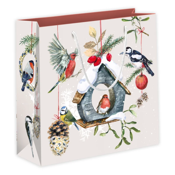 Geschenktüte " Am Vogelhaus " groß