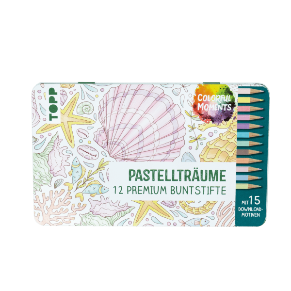 Colorful Moments Designdose mit Buntstiften - Pastellträume