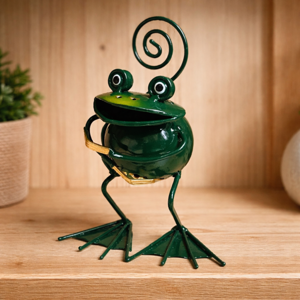 Mini-Kartenhalter Metall - Frosch