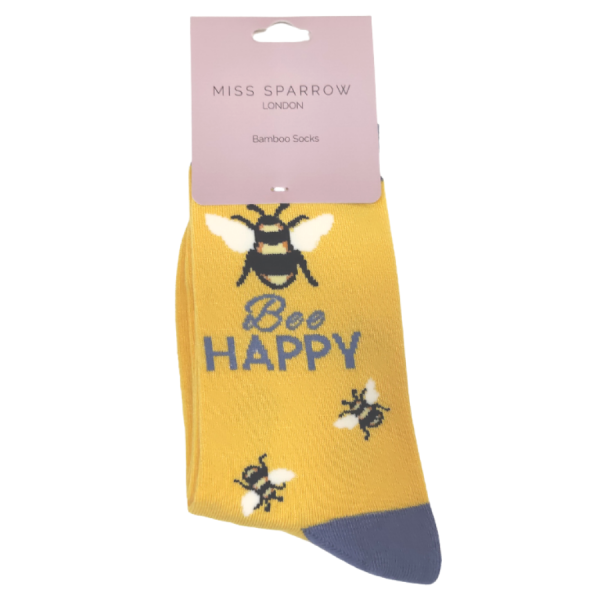 Bambus-Socken"Bee happy", gelb, Gr. 37-41