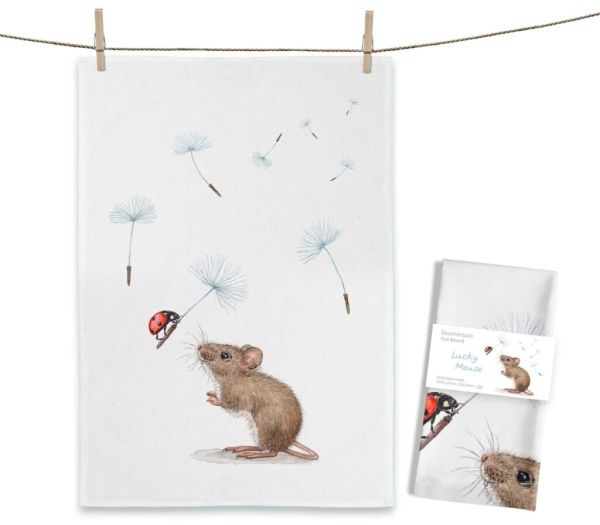 MALUU Geschirrtuch Lucky Mouse
