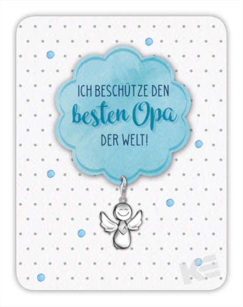 Kärtchen mit Anhänger - Ich beschütze den besten Opa der Welt !