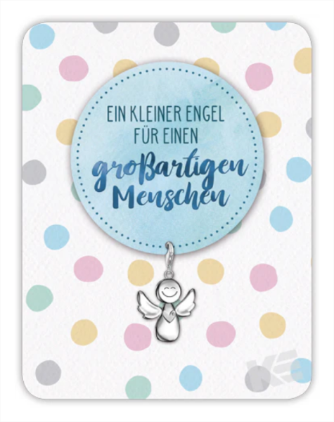 Kärtchen mit Anhänger - Ein kleiner Engel für einen großartigen Menschen