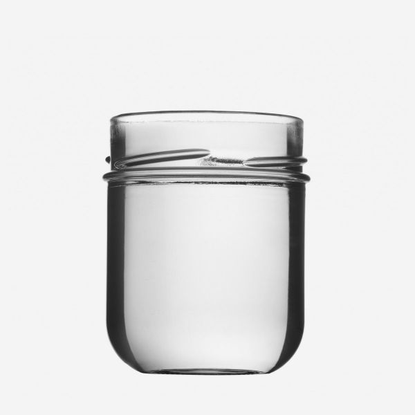 Deep Glas curved 225 ml (250 g) mit Deckel, schwarz