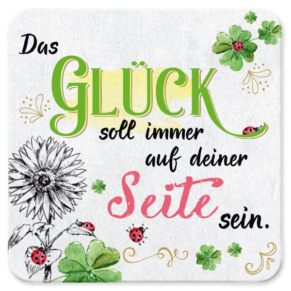 Untersetzer "Faultier" "Glück"