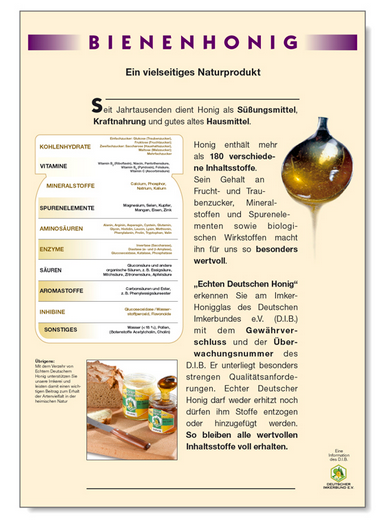 Poster Bienenhonig DIB - einzeln