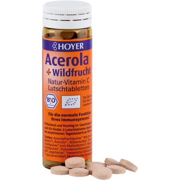 Bio Acerola + Wildfrucht-Lutschtabletten, 60 Stück