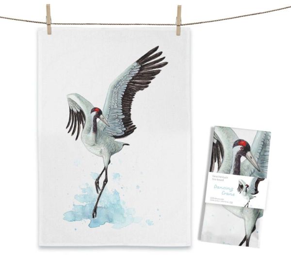 MALUU Geschirrtuch Dancing Crane