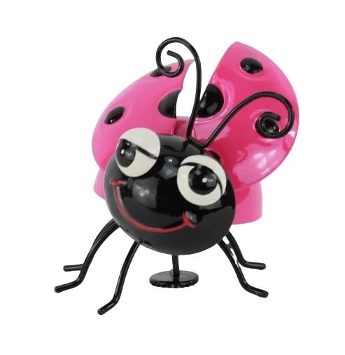 Marienkäfer mit Magnet – Pink – Metall – 8 cm