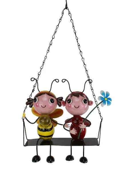 Biene & Marienkäfer auf Schaukel, metall