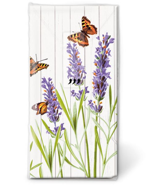 Taschentücher "Lavendel mit Schmetterlingen", 10 Stück