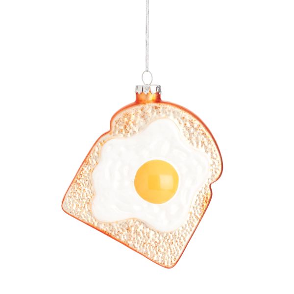 Sass & Belle Weihnachtsbaumschmuck Glas - Toast mit Spiegelei