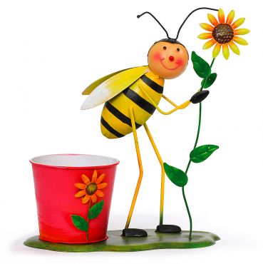 Blumentopf "Biene mit Sonnenblume"
