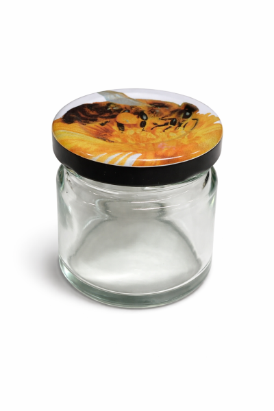 Rundglas 37 ml mit Deckel Biene
