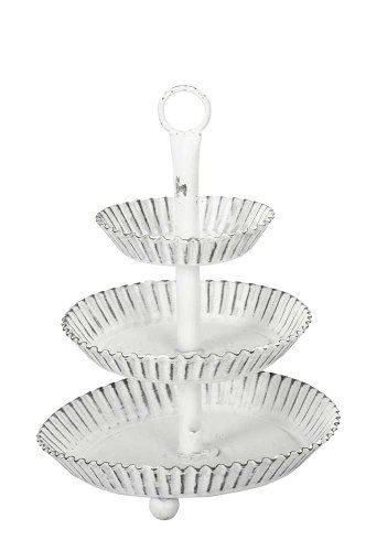 Etagere 3-stöckig, Metall weiß