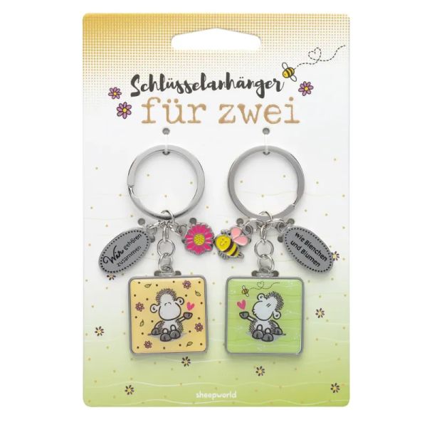 Partner-Schlüsselanhänger »Wir gehören zusammen wie Bienchen und Blume«
