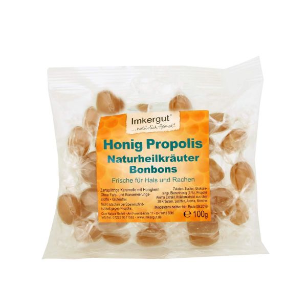 Honig-Propolis-Bonbons m. Naturheilkräutern, 100 g