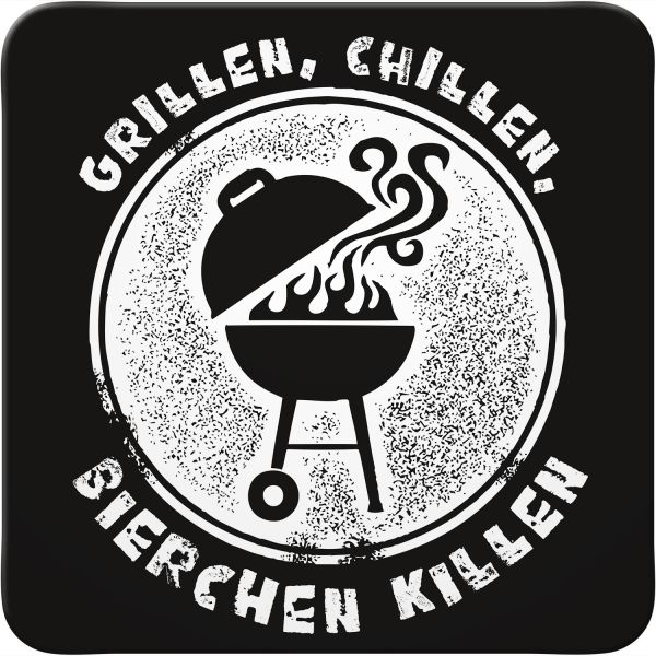 Untersetzer "Grillen, Chillen, Bierchen killen"