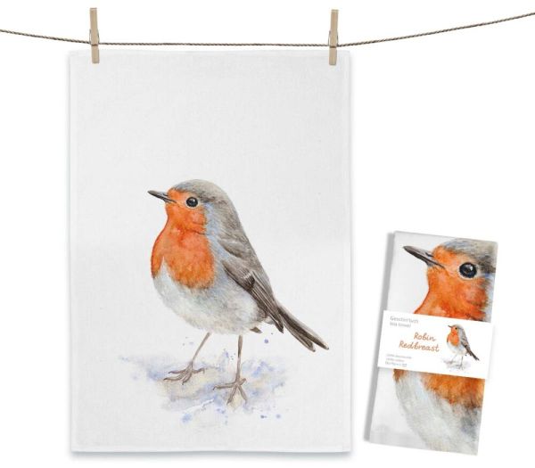 MALUU Geschirrtuch Robin Redbreast