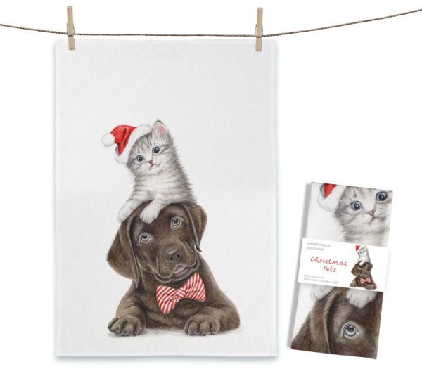 MALUU Geschirrtuch Christmas Pets