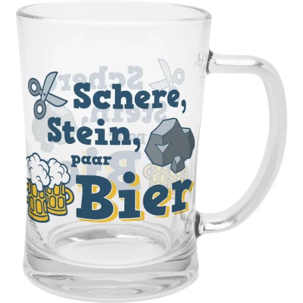 Bierglas " Schere, Stein, paar Bier