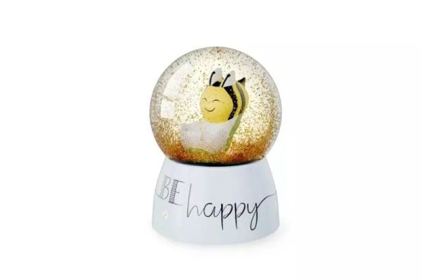 Glitzerkugel Biene "Be happy"