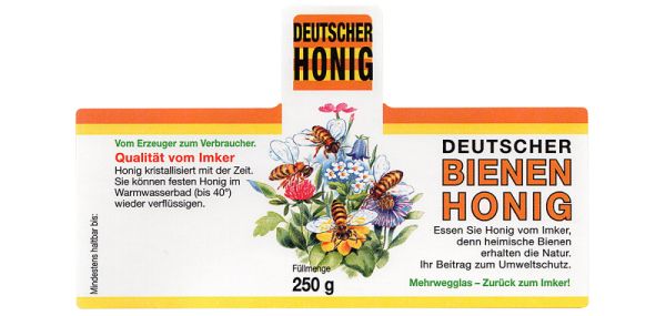 Honig-Etikett Blüten, 250 g, selbstklebend, 100 Stück