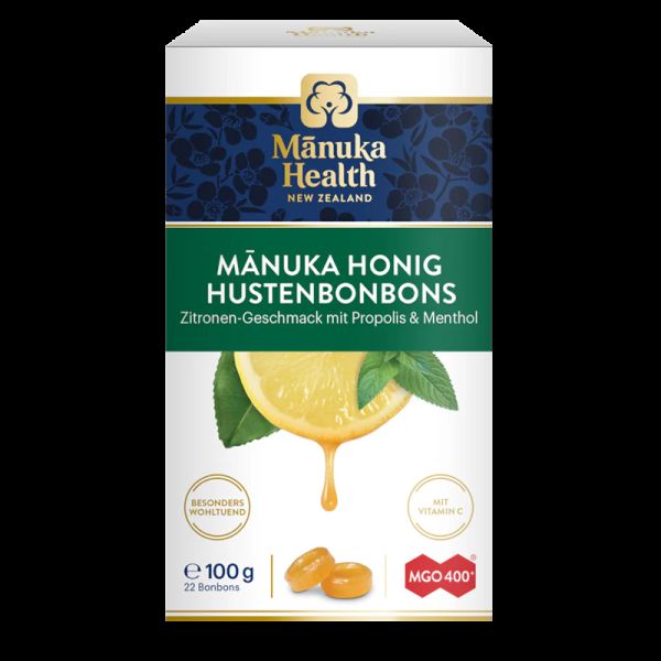 Mānuka Honig Hustenbonbons Zitrone-Menthol-Propolis, 100 g