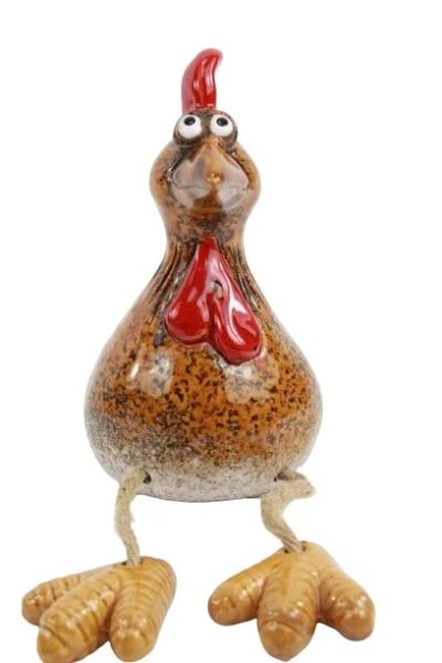 Kantensitzer Huhn groß, Keramik