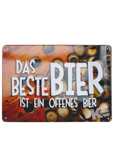 Metallschild "Das beste Bier ist ein offenes Bier"