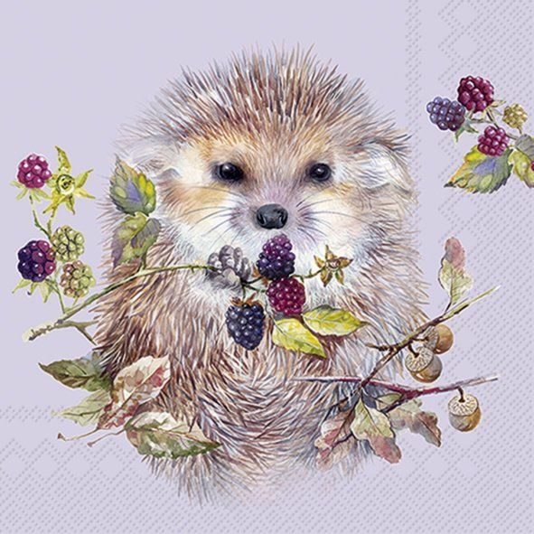 Lunch-Servietten "Forest Hedgehog violet"