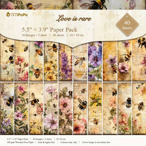 Dekopapier Hummeln/Bienen, A6, 40 Blatt