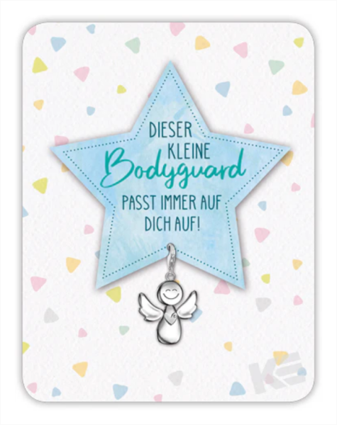 Kärtchen mit Anhänger - Dieser kleine Bodyguard passt immer auf dich auf !