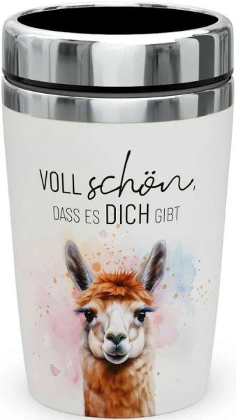 Thermobecher to go - Lama "Voll schön das es Dich gibt", 240 ml