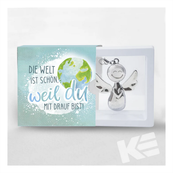 Anhänger ( ein kleiner Aufpasser ) - die Welt ist schön, weil du mit drauf bist !