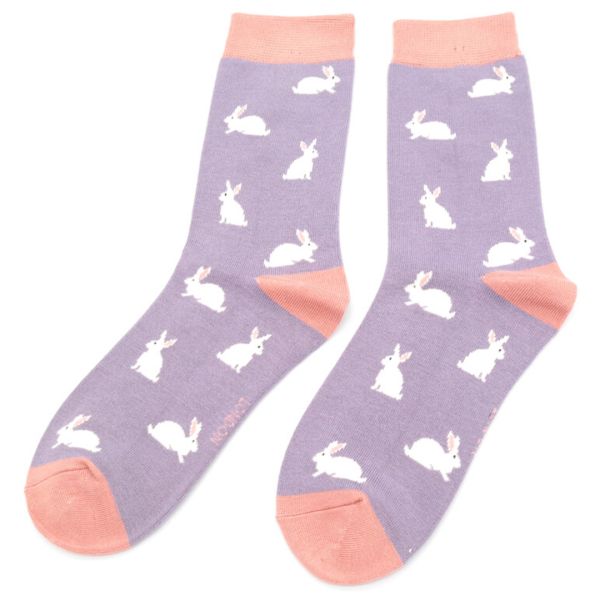 Bambus-Socken " Rabbits", lila, Gr. 37-41