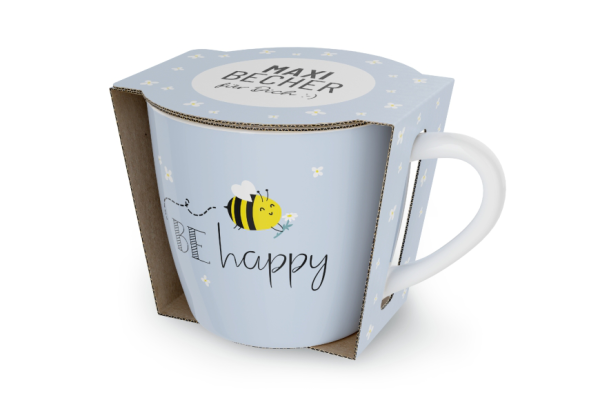 Maxibecher Biene "be happy", 400 ml