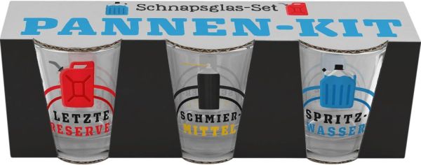 Schnapsglas-3er Set "Pannen-kit"
