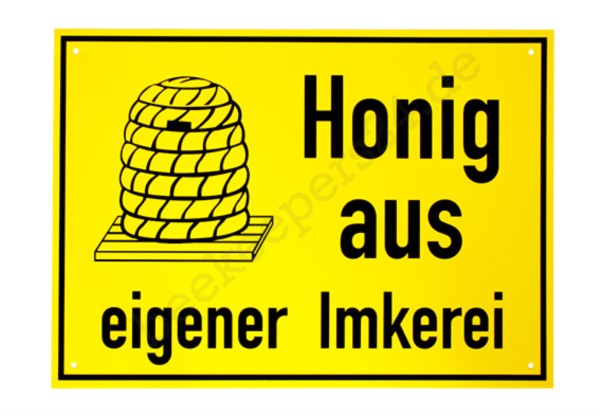 Werbeschild "Honig aus eigener Imkerei", 35 x 25 c