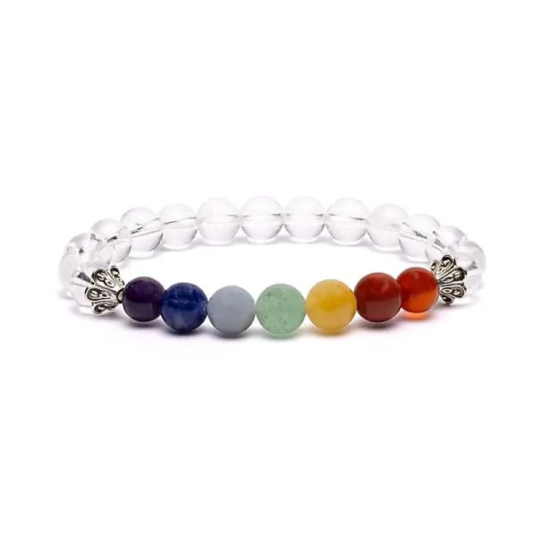 Armband Chakra Bergkristall elastisch 8mm