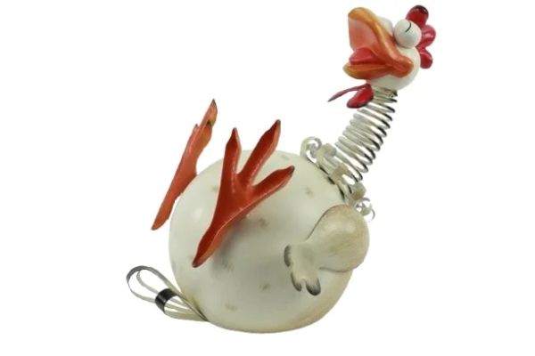 Huhn liegend, metall